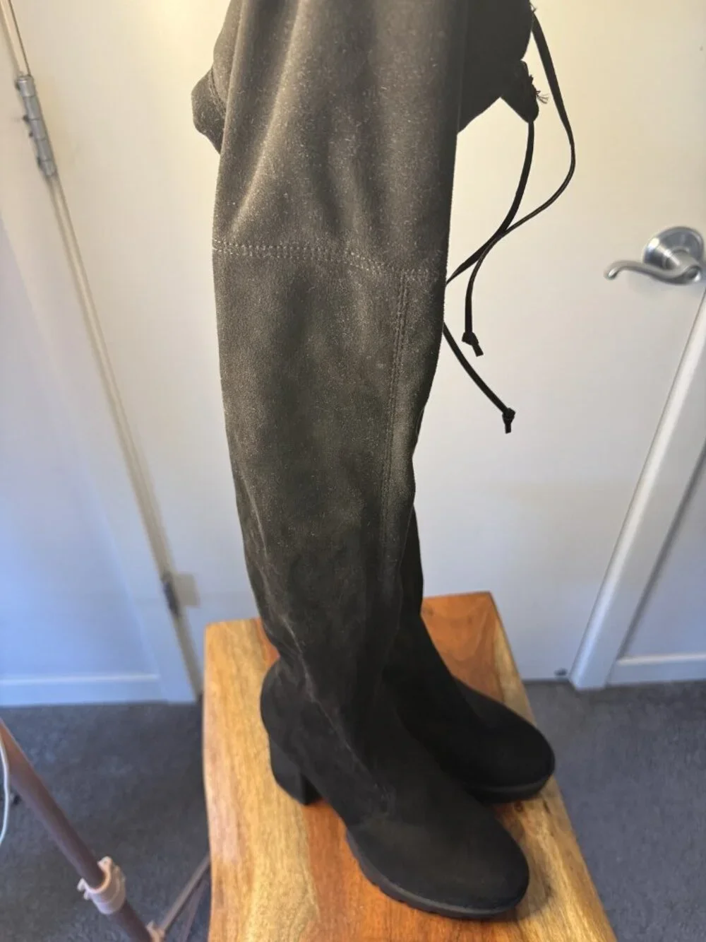 Black Suede Over the Knee Boots